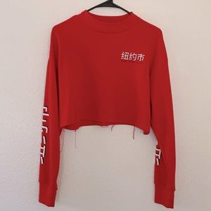 Red crop sweatshirt